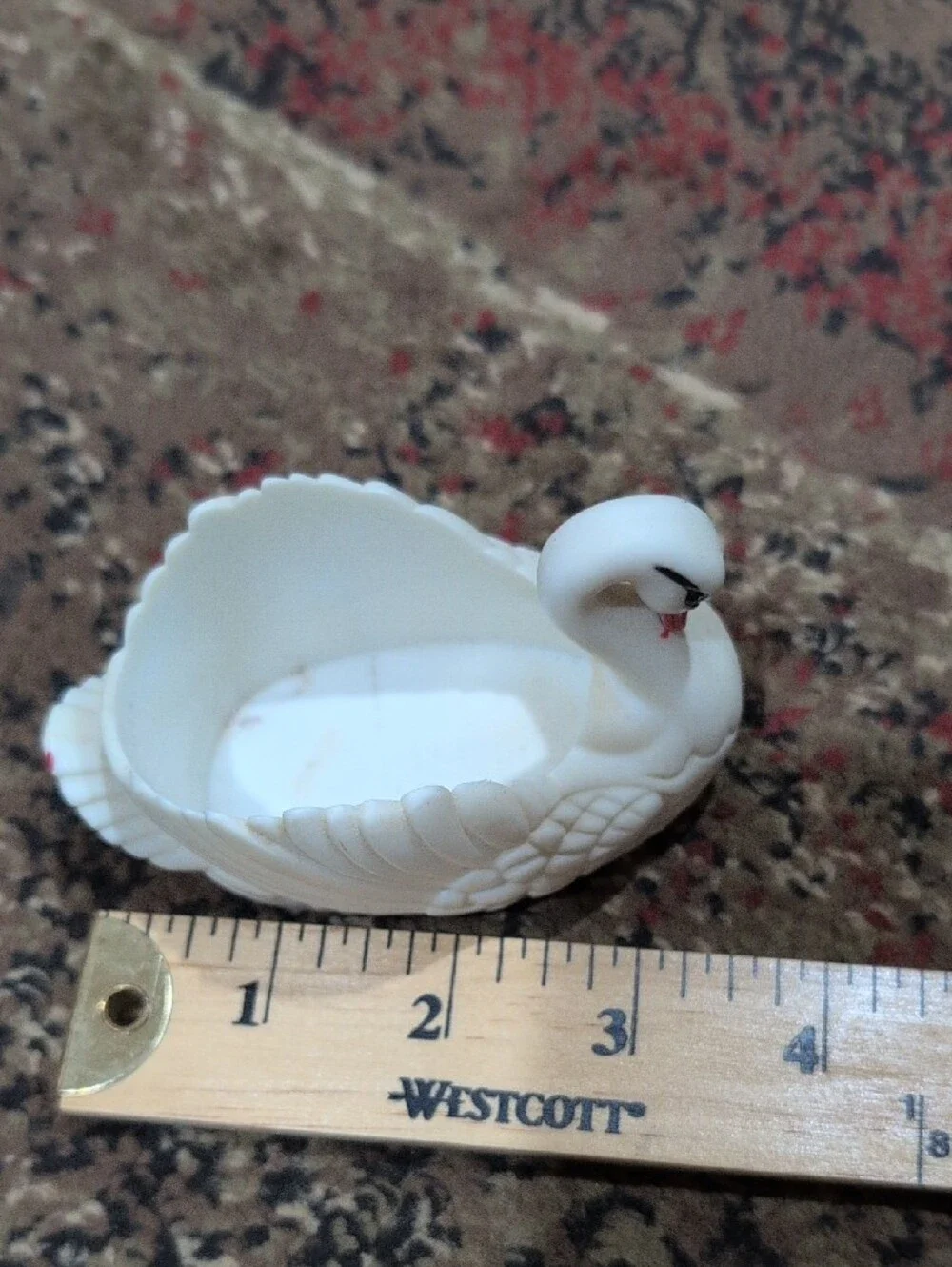 White Plastic Swan Accent Dish - Decorative Home Vase Small